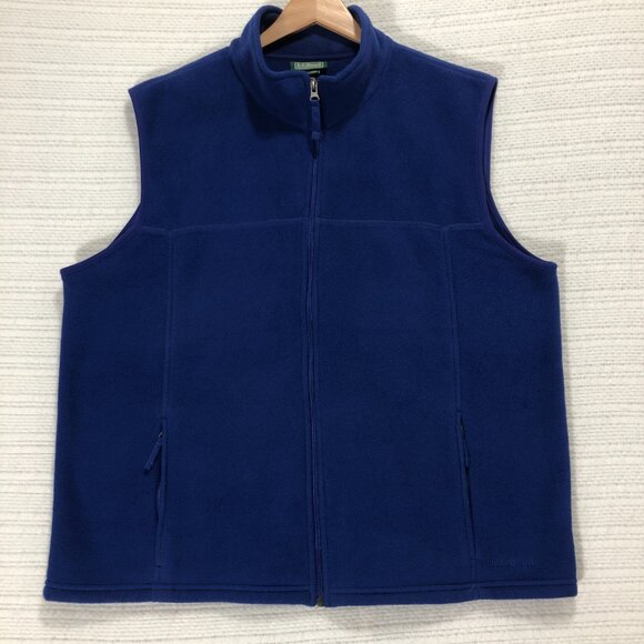 L.L. Bean Men's Polartec Fleece Blue‎ Zipper Up Vest Size XL - Picture 2 of 8